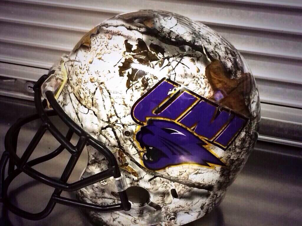 Northern Iowa's new camo football helmets