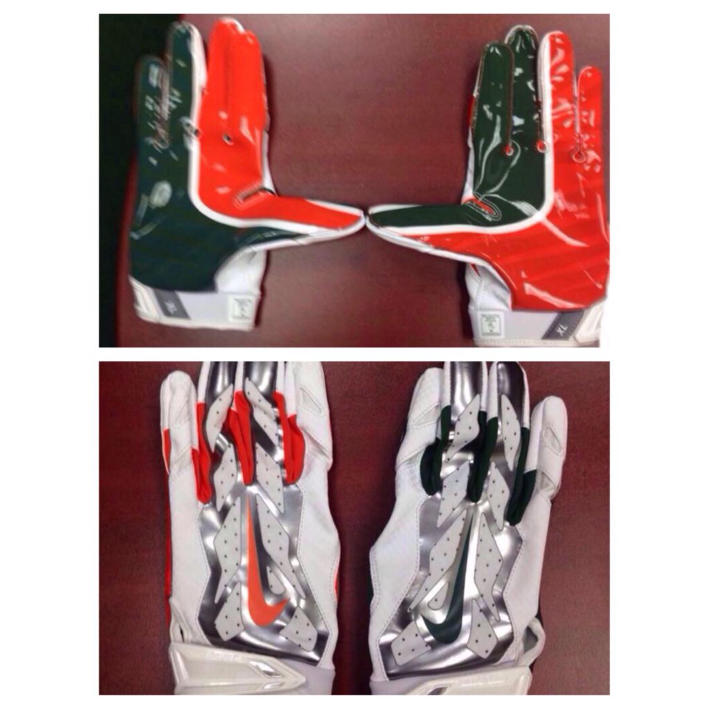 Miami's new football gloves
