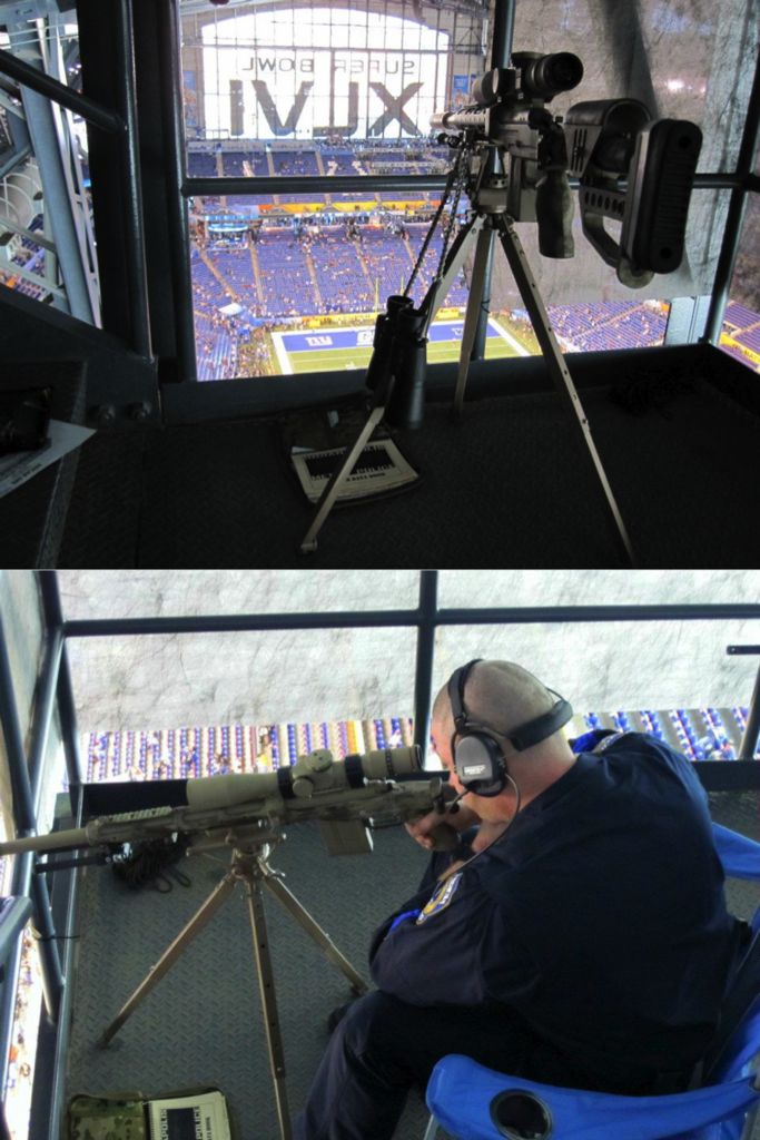 Pic of the sniper's nest at last year's Super Bowl. Ray Lewis better