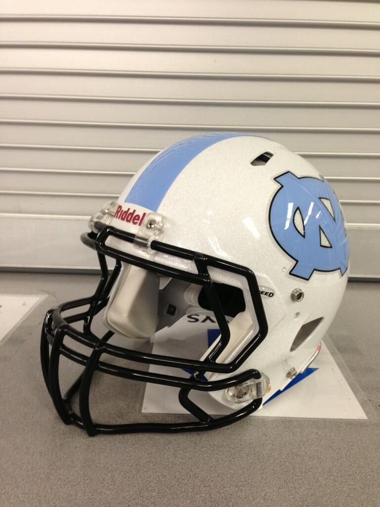 North Carolina's white football helmet for 2013 season