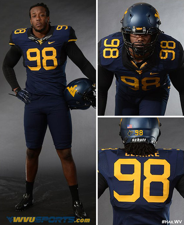 New blue West Virginia football uniforms.