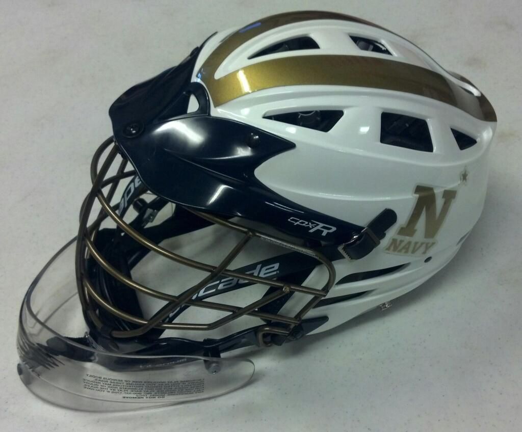 Custom helmet that the Navy Lax goalies will be wearing for the NCAA