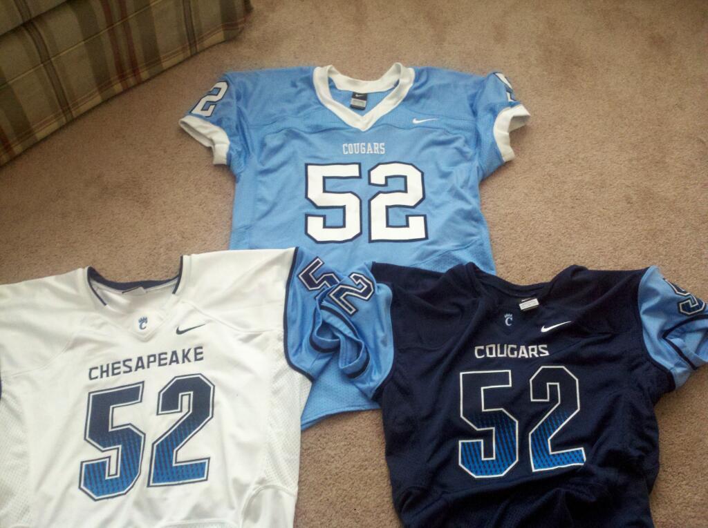 Chesapeake High School (MD) new Nike football uniforms.