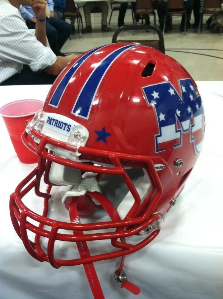 Masaac High School (IL) new stars and stripes football helmets.