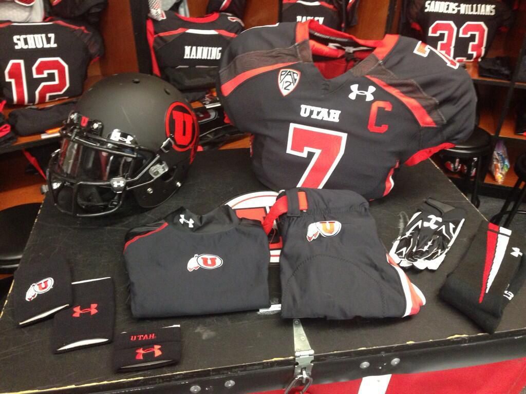 Utah's all black Under Armour football uniforms for this weekend.