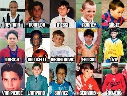 Some of the best football players when they were a kid
