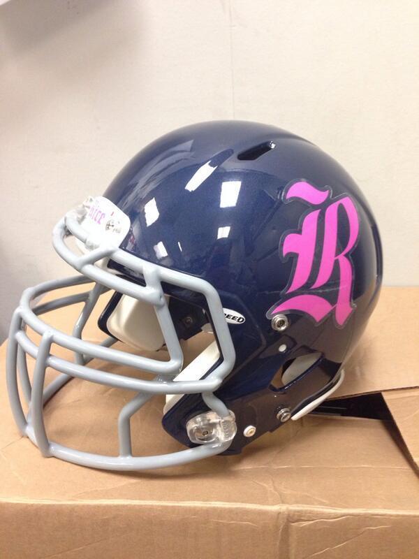 Rice Owls going with pink helmet decal Sat. vs. UTEP. (via PhilHecken)