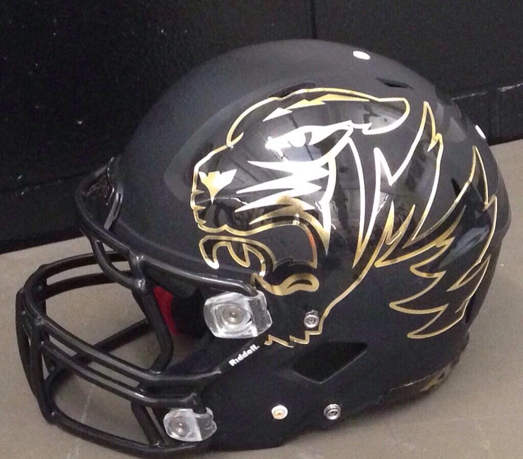 Lee Summit High School's new football helmets.