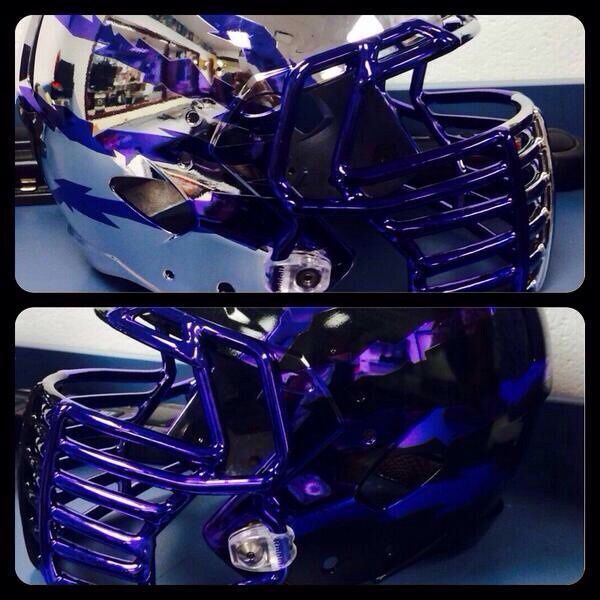 Arvada West High School's football helmets.