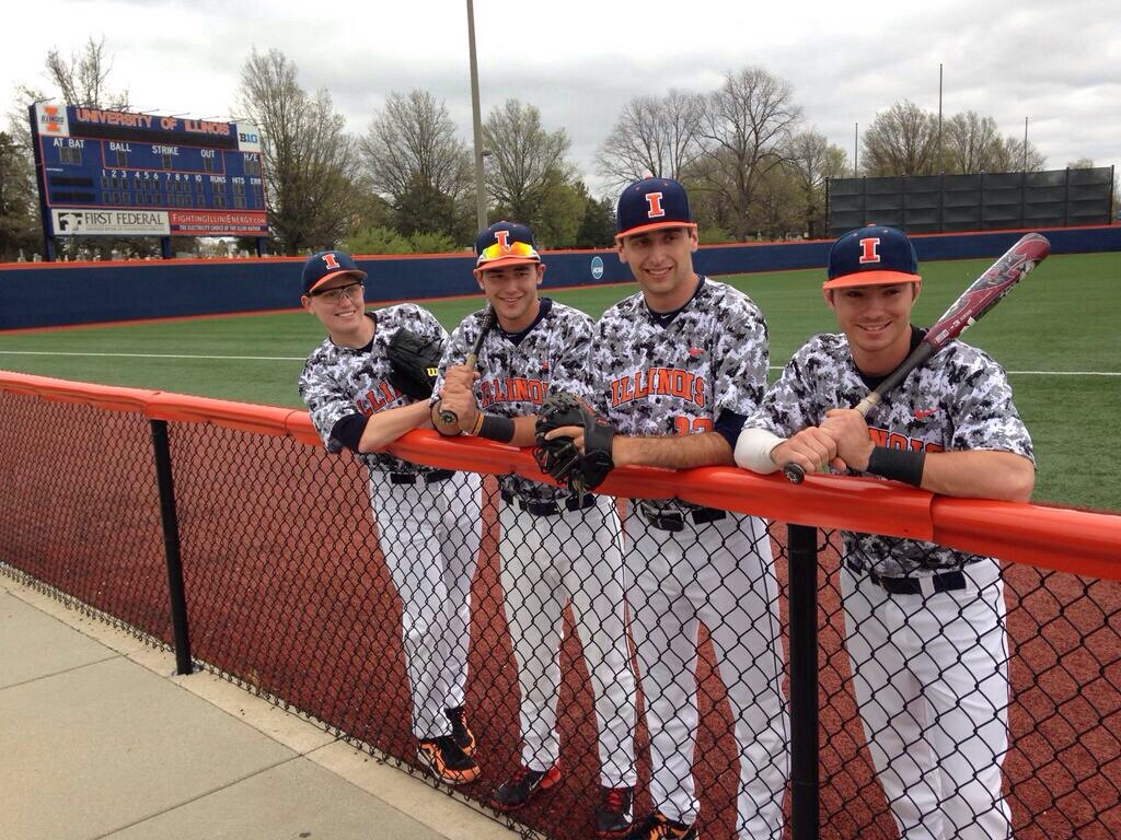 Illinois baseball's camo jerseys for Honor & Serve Day.