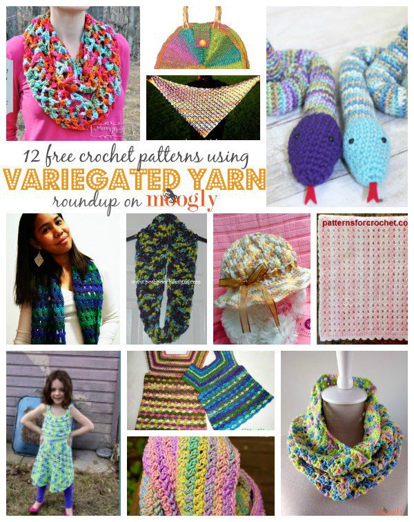 12 Free Crochet Patterns Using Variegated Yarn!