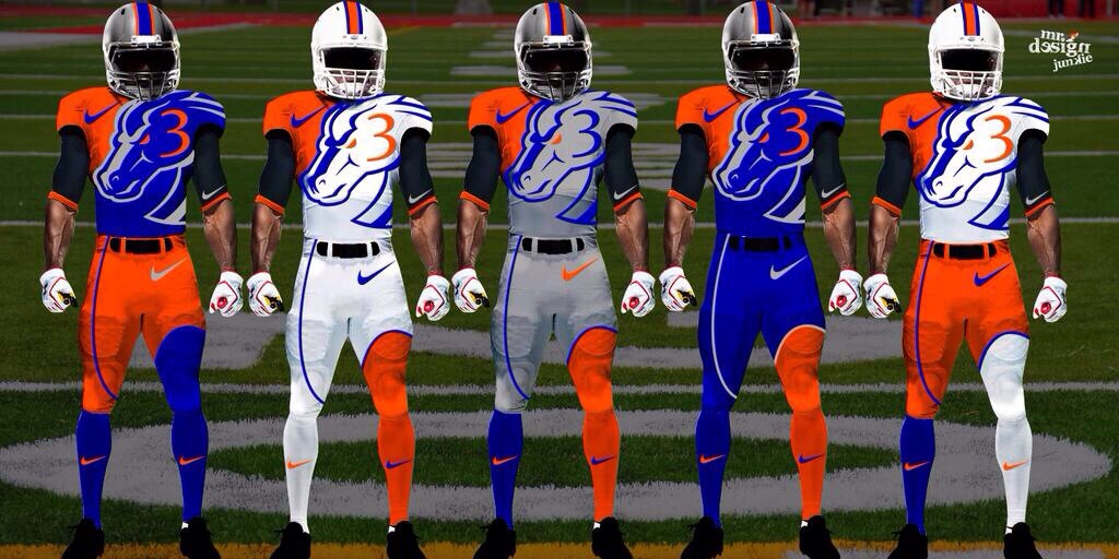 Boise State's concept Nike football uniforms by Mr. Design Junkie.
