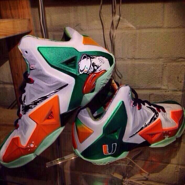 Custom LeBron 11 &quot;Miami Hurricanes&quot;