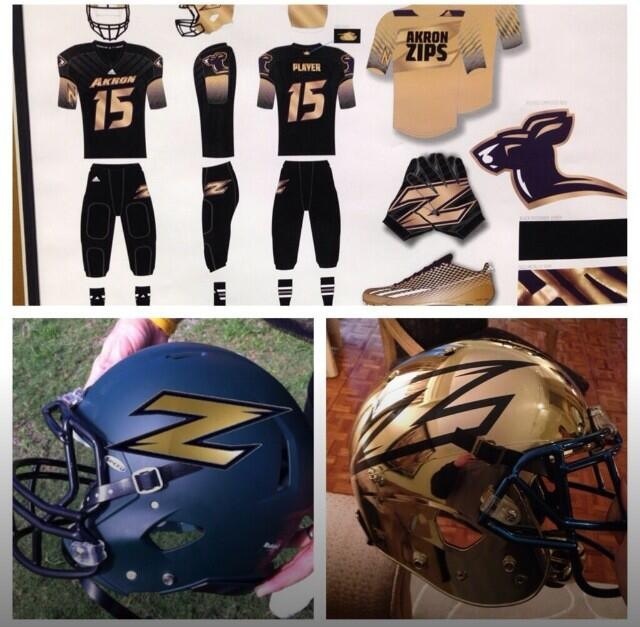 Akron's new football uniforms.