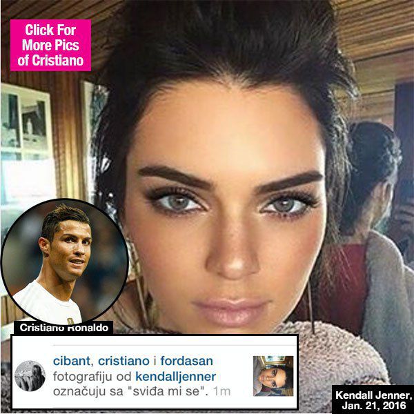 Cristiano Ronaldo caught flirting with Kendall Jenner on Instagram